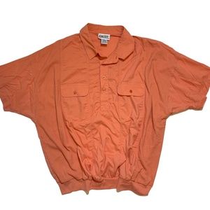 Vintage King Size Men's Miami Grandpa Orange Short Sleeve Polo Shirt Size 3XL